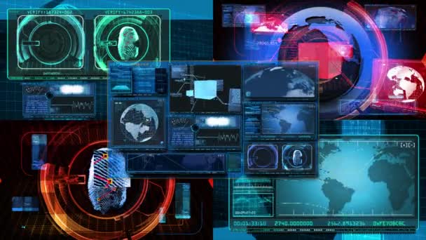 Technology Interface Computer Data Digital Screen — Stock Video