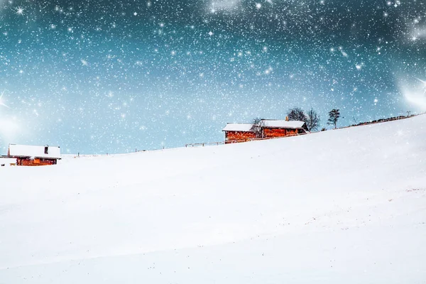 Καταπληκτικό Χειμερινό Τοπίο Χιόνι Κατά Την Ανατολή Του Ηλίου Στο — Φωτογραφία Αρχείου