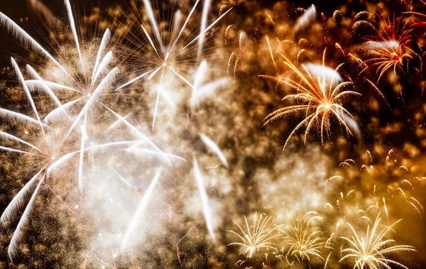 Exploding Fireworks New Year Background — Stock Photo, Image