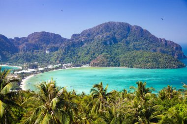 Koh Phi Tayland 'da güzel bir manzara.
