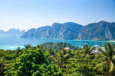 Koh Phi Tayland 'da güzel bir manzara.