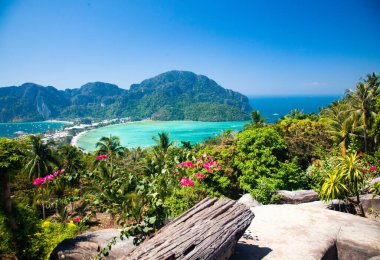 Koh Phi Tayland 'da güzel bir manzara.