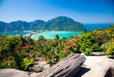 Koh Phi Tayland 'da güzel bir manzara.