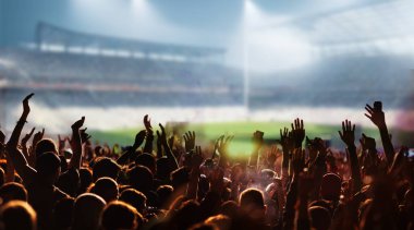 Futbol ya da futbol taraftarları stadyumdaki bir maçta