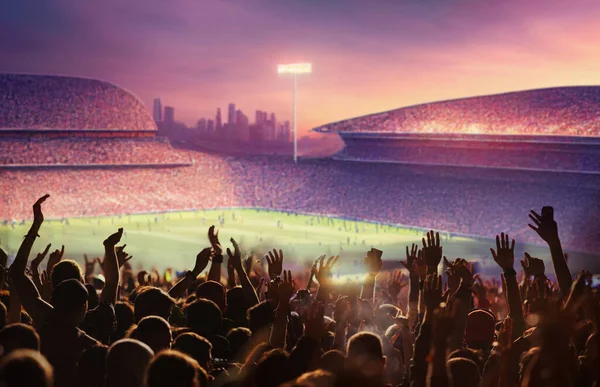 Fußball Oder Fußballfans Bei Einem Spiel Stadion — Stockfoto