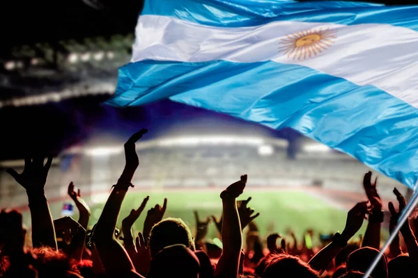 Hinchas Fútbol Estadio Bandera Argentina — Foto de Stock