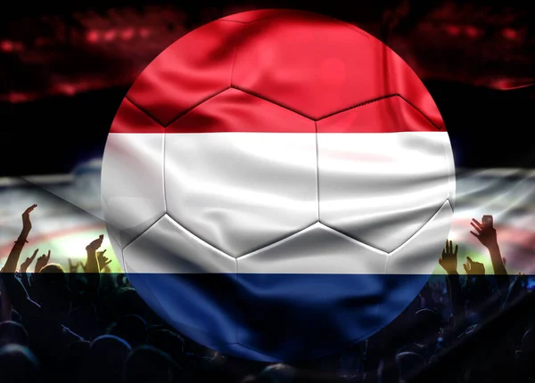 Fãs Futebol Futebol Bandeira Dos Países Baixos — Fotografia de Stock
