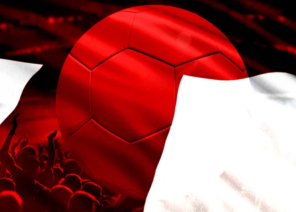 soccer or football fans and England flag