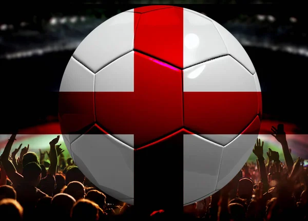 soccer or football fans and England flag