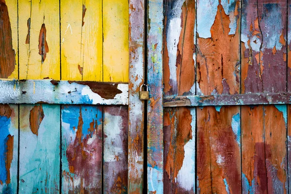 Fondo Pintado Colorido Puerta Madera —  Fotos de Stock