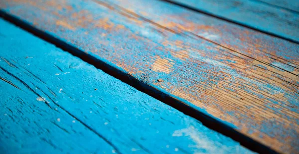 蓝色油漆的木纹理背景 — 图库照片