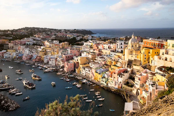 Beautiful Italian Island Procida Famous Its Colorful Marina Tiny Narrow — Stock Photo, Image