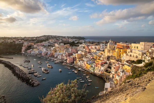Beautiful Italian Island Procida Famous Its Colorful Marina Tiny Narrow — Stock Photo, Image