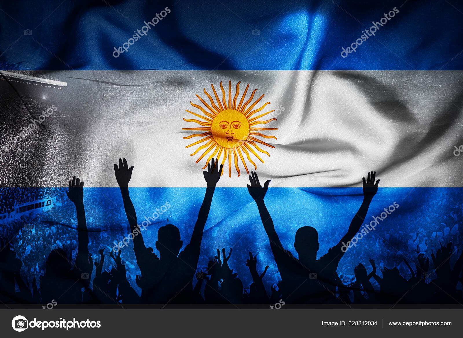 Jalkapallon Kannattajat Argentiinan Lippu — valokuva © melis82 #628212034