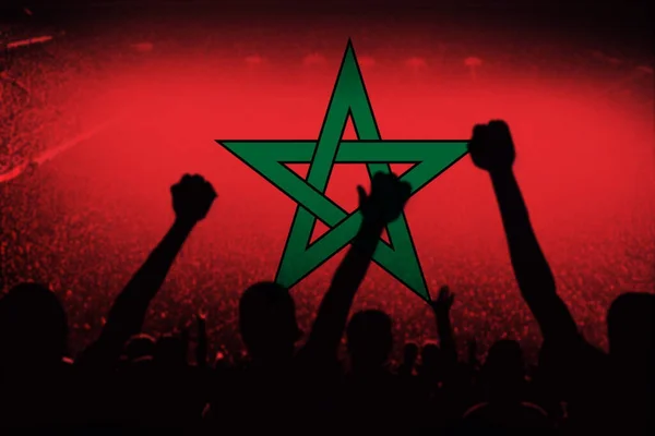 Hinchas Fútbol Bandera Marruecos — Foto de Stock