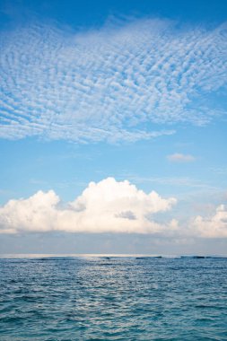 background of turquoise sea and blue sky