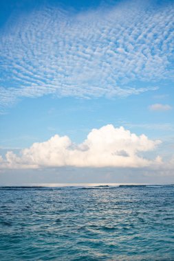 background of turquoise sea and blue sky