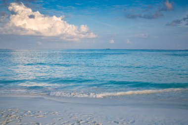 background of turquoise sea and blue sky