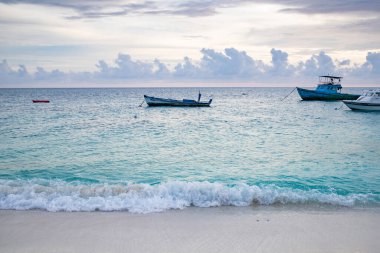 amazing sunset on the sea tropical beach
