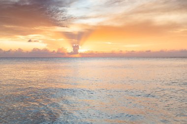 amazing sunset on the sea tropical beach