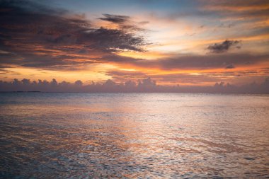 amazing sunset on the sea tropical beach