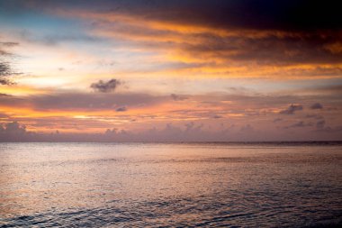 amazing sunset on the sea tropical beach