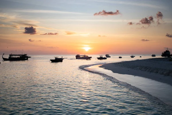 Amazing Sunset Sea Tropical Beach — Foto Stock
