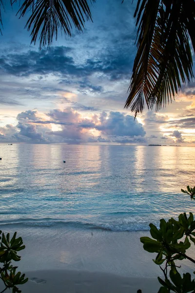 Amazing Sunset Sea Tropical Island — Stock Photo, Image