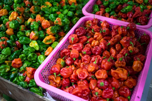 Verse Groenten Fruit Tropische Markt — Stockfoto