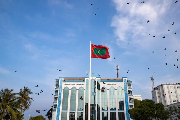 Zászló Maldív Szigetek Itt Férfi — Stock Fotó