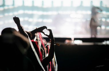 Kalabalık sahne ışıkları canlı konser yaz müzik festivali