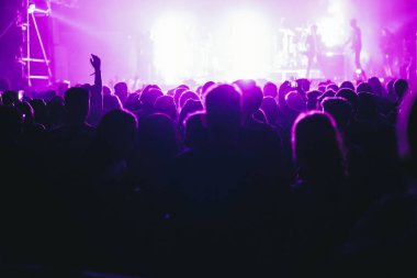 Kalabalık konser müzik festivalinde
