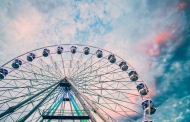 ferries wheel and sunset sky