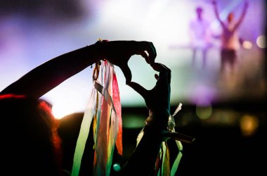 Kalabalık sahne ışıkları canlı konser yaz müzik festivali