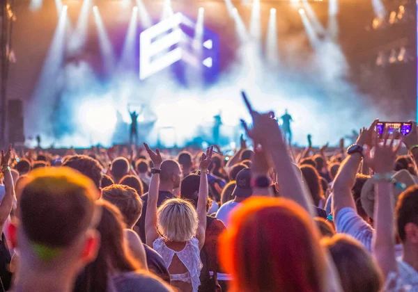 Publikum Bei Live Konzert Musikfestival — Stockfoto