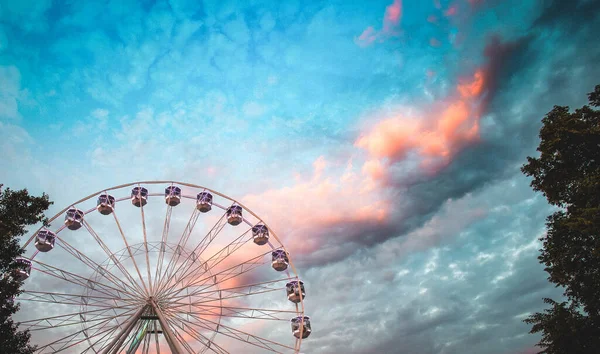 Ferries Wheel Sunset Sky — Stock Photo, Image