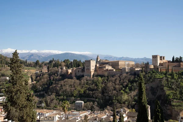 Древняя Арабская Крепость Альгамбра Гранада — стоковое фото