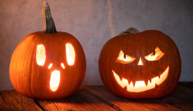 Ürkütücü Jack 'o' Lantern Cadılar Bayramı Balkabağı