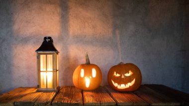 Ürkütücü Jack 'o' Lantern Cadılar Bayramı Balkabağı