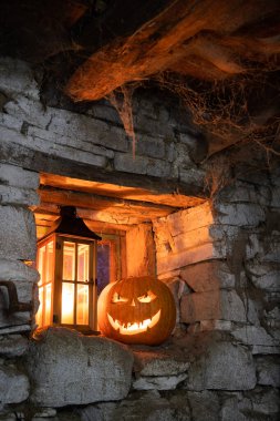 Ürkütücü Jack 'o' Lantern Cadılar Bayramı Balkabağı