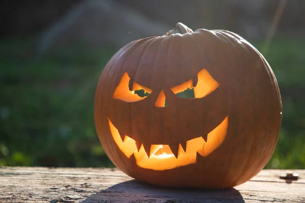 Espeluznante Calabaza Halloween Jack Lantern — Foto de Stock