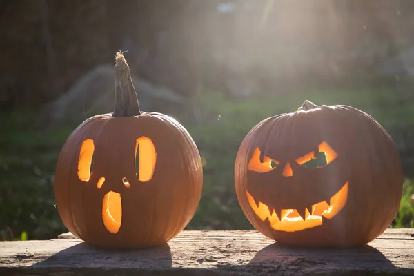 Strašidelný Jack Lucerna Halloween Dýně — Stock fotografie