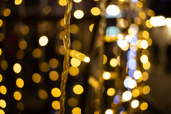 Φώτα Διακοπών Πολύχρωμα Bokeh Χριστούγεννα Φώτα — Φωτογραφία Αρχείου