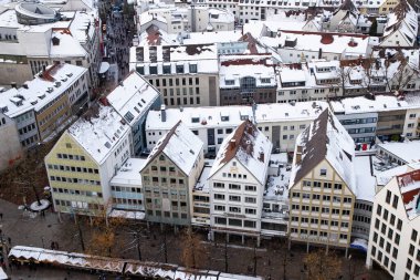 Ulm noel pazarında hava manzarası