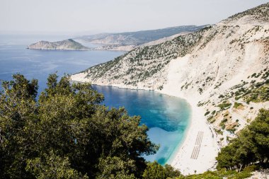 Kefonia Yunanistan. Platia Ammos Plajı en güzel plajlardan biridir. 