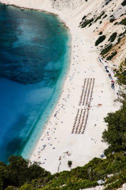 Kefonia Yunanistan. Platia Ammos Plajı en güzel plajlardan biridir. 