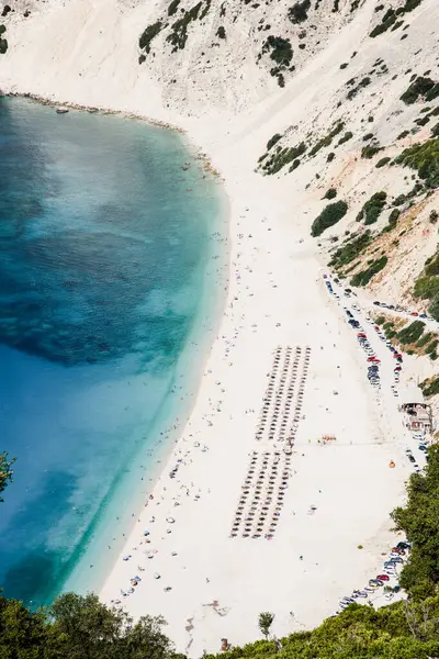 Kefonia Yunanistan Platia Ammos Plajı Güzel Plajlardan Biridir — Stok fotoğraf