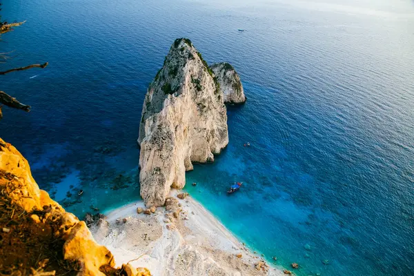 Viewpoint Keri Famous Mizithres Rocks Turquoise Sea Zakynthos Island Greece — Stock Photo, Image
