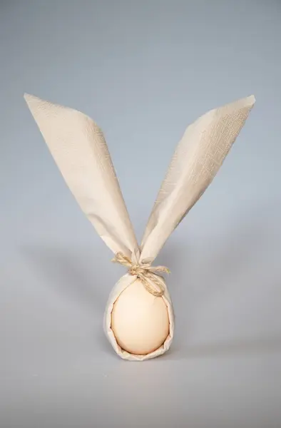 Egg Wrapped Easter Bunny Shaped Napkin — Stock Photo, Image