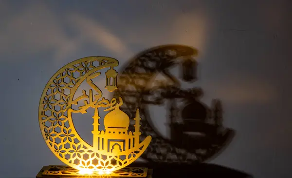 Eid Mubarak Lámpa Éjjel Muszlim Ünnep — Stock Fotó